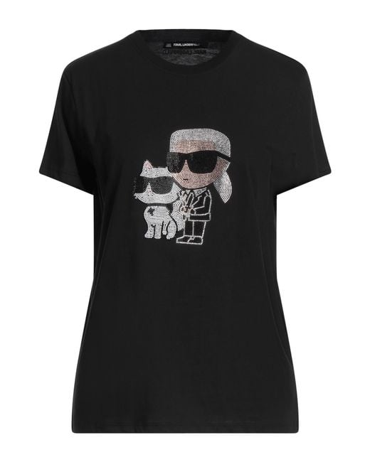 Karl Lagerfeld Black T-Shirt Organic Cotton