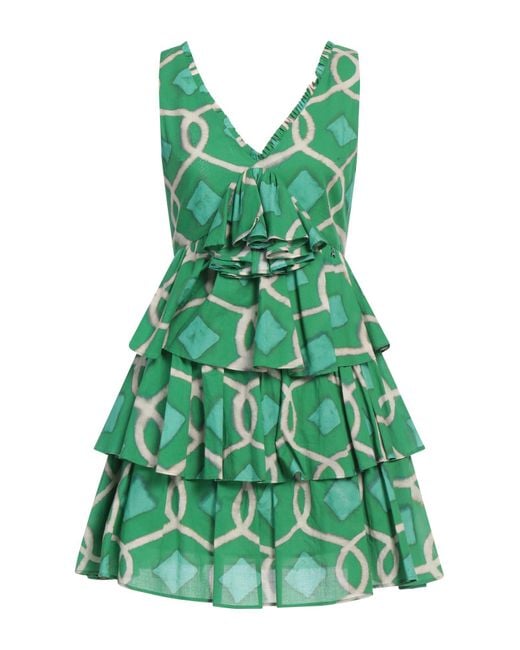 Twinset Green Mini Dress Cotton