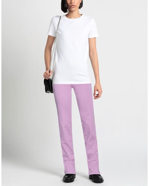 Jacob Cohen Purple Pants Cotton, Elastane
