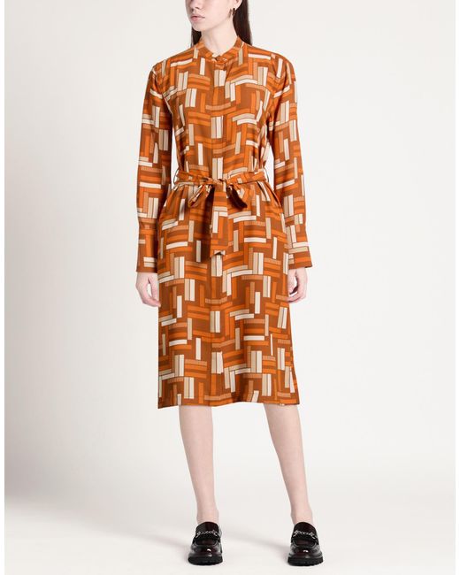 Equipment Orange Midi Dress