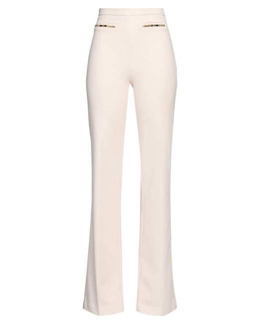 Elisabetta Franchi White Pants Polyester, Elastane