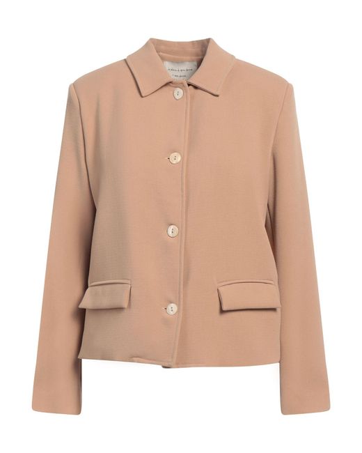 ALESSIA SANTI Natural Jacket Polyester, Viscose, Elastane