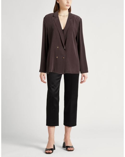 Alysi Brown Dark Blazer Silk