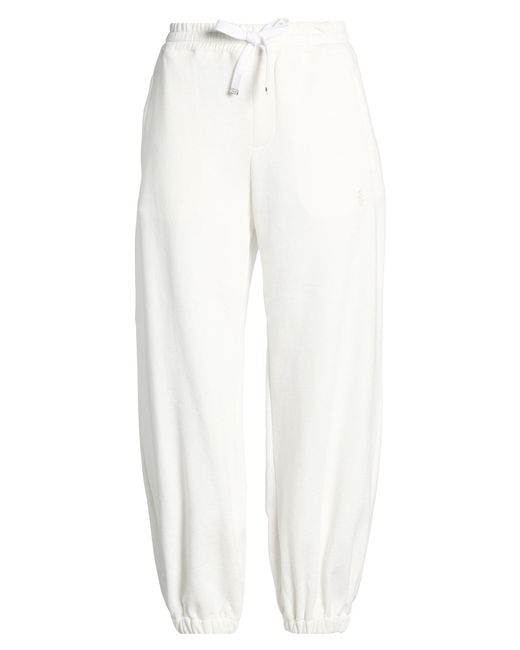 McQueen White Pants Cotton, Viscose, Polyester
