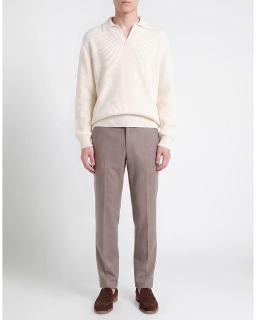 Gran Sasso White Super Geelong Sweater Virgin Wool for men