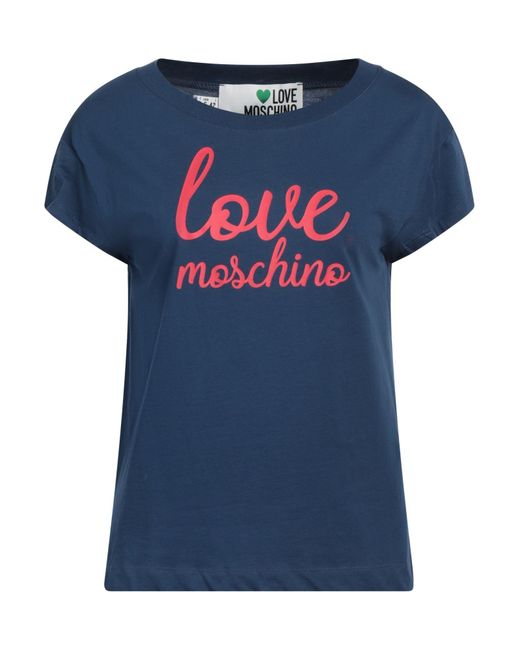 Love Moschino Blue T-Shirt Cotton, Elastane