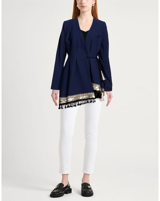 Jijil Blue Jacket Viscose, Polyester, Acetate, Polybutylene