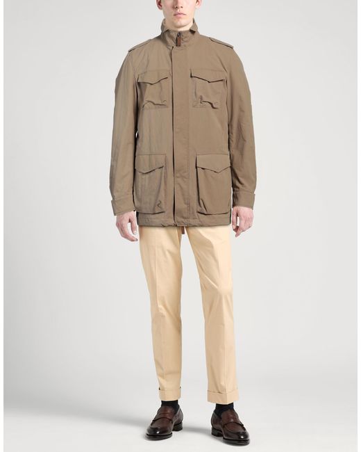 Herno Brown Sand Jacket Cotton, Polyamide for men