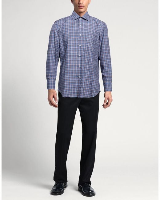 Finamore 1925 Blue Shirt Cotton for men