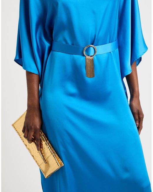 SIMONA CORSELLINI Blue Maxi Dress Polyester
