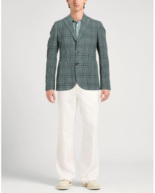L.b.m. 1911 Green Blazer Cotton, Polyester for men