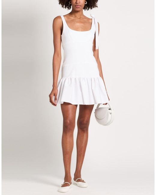 Sandro White Mini Dress Polyester, Polyamide, Elastane