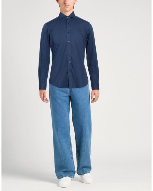 Harmont & Blaine Blue Shirt Cotton, Elastane for men