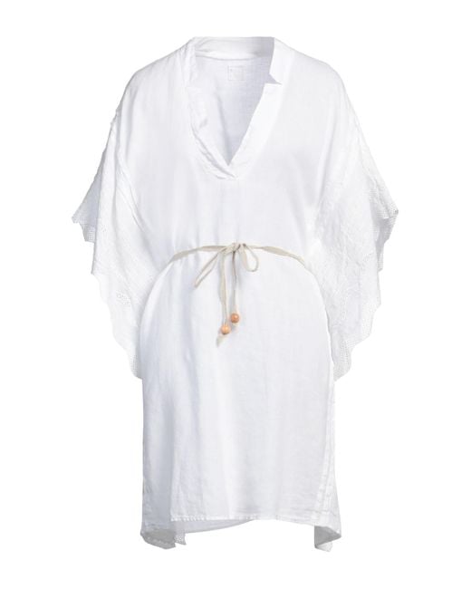 120% Lino White Mini Dress Linen