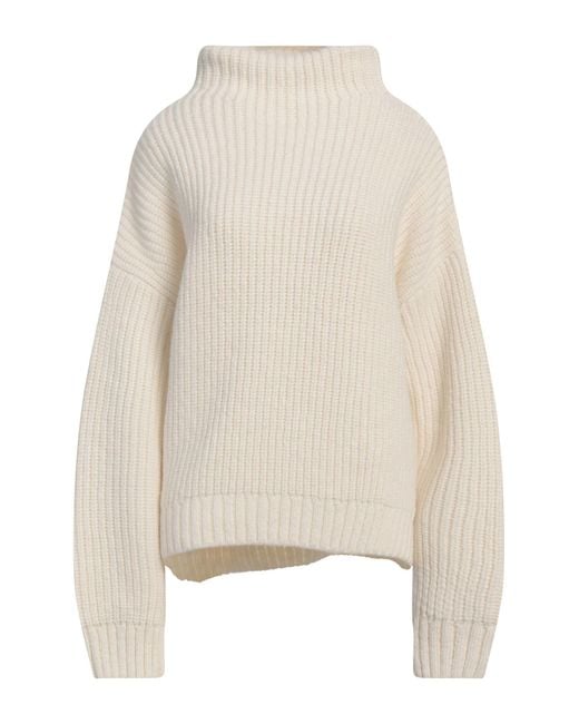 Anine Bing White Turtleneck Alpaca Wool, Wool, Polyamide, Polyacrylic