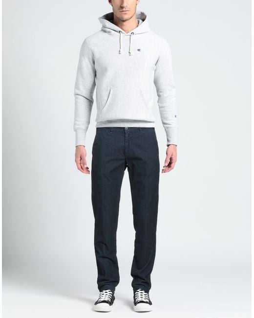 40weft Blue Pants Cotton, Elastane for men