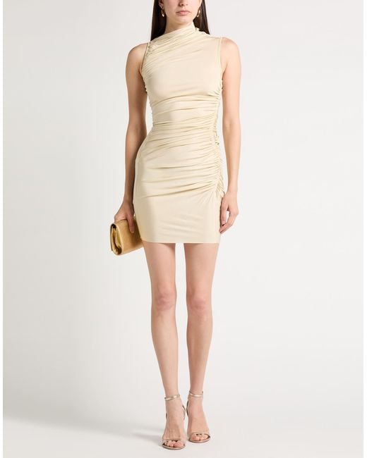 Rick Owens Natural Cream Mini Dress Viscose, Elastane