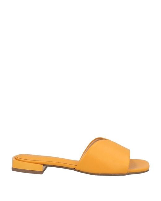 Miss Unique Orange Sandals Leather