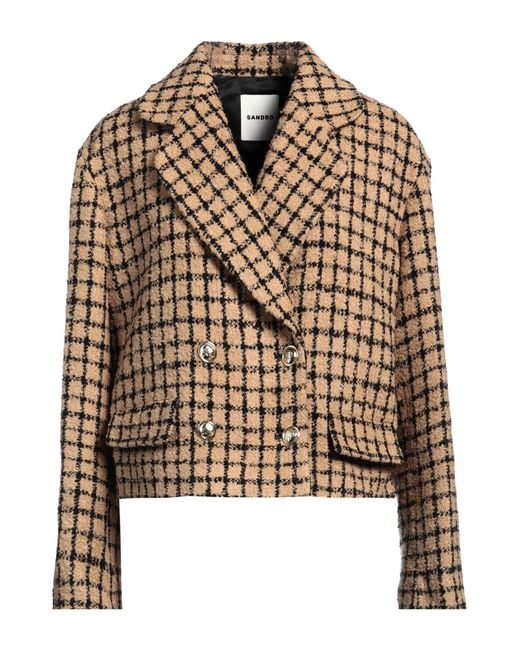 Sandro Brown Blazer Acrylic, Virgin Wool, Polyamide