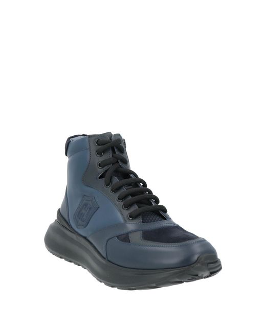 Giovanni Conti Blue Sneakers Calfskin for men