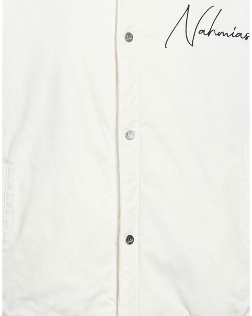 NAHMIAS White Jacket Cotton, Polyurethane, Silk, Elastane for men