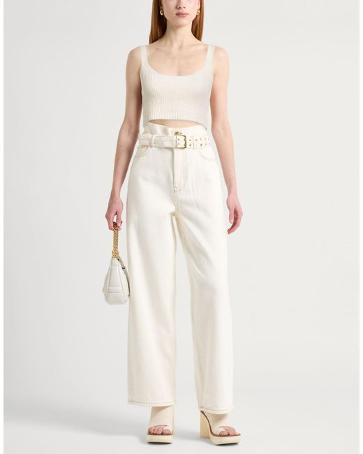 Haveone White Ivory Top Viscose, Polyester, Polyamide