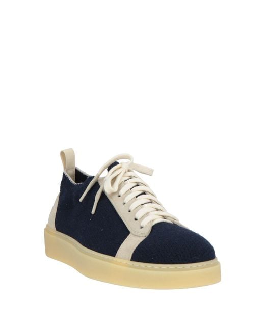 Eleventy Blue Sneakers Leather, Textile Fibers for men