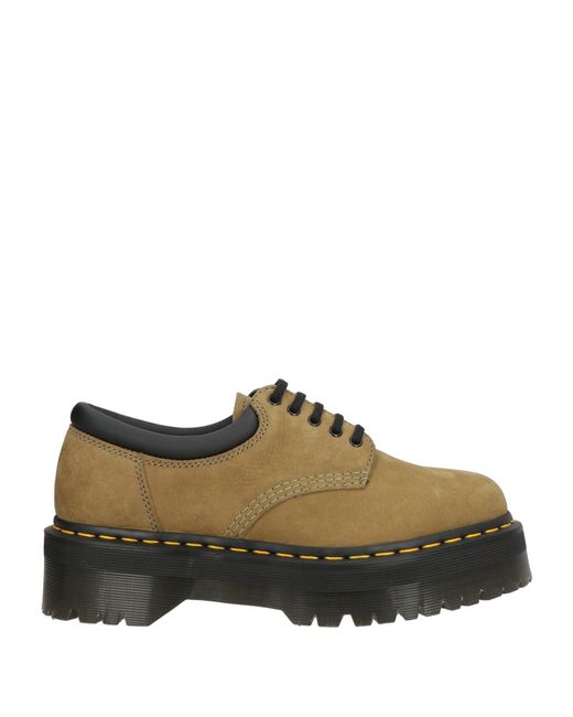 Dr. Martens Brown Khaki Lace-Up Shoes Leather