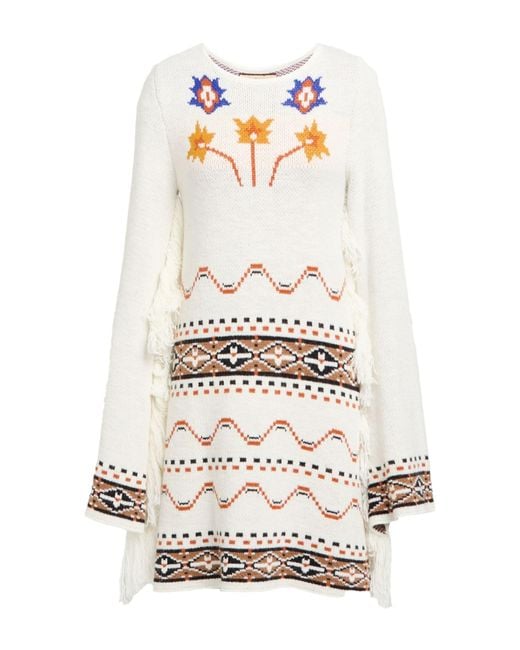 Akep White Mini Dress Acrylic, Wool, Alpaca Wool