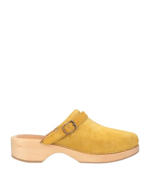 Re/done Yellow Mules & Clogs Leather