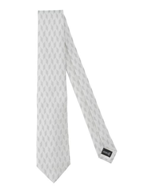 Emporio Armani White Ties & Bow Ties Silk, Cotton for men