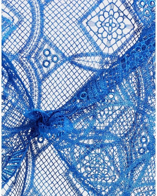 Alberta Ferretti Blue Cape Silk