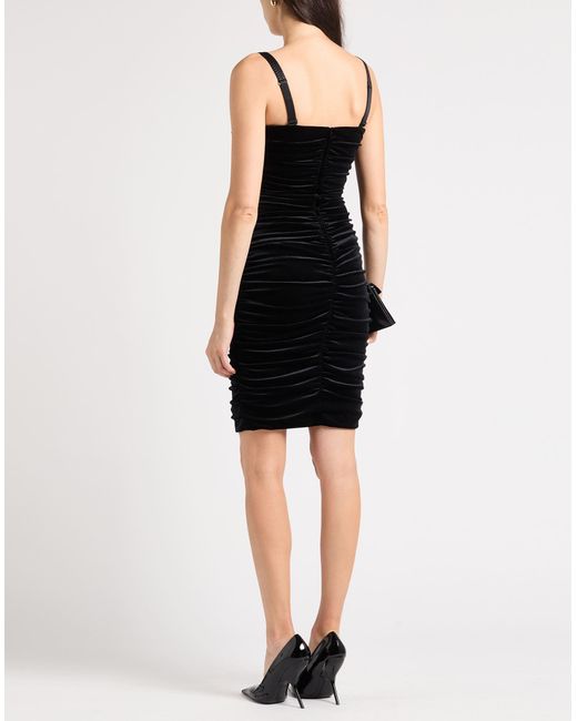 Dolce & Gabbana Black Midi Dress Polyester, Rubber