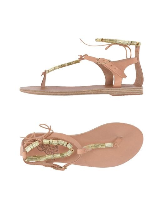 Ancient Greek Sandals White Toe Post Sandals