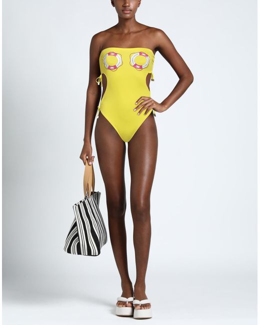 Elisabetta Franchi Yellow One-piece Swimsuit