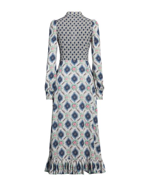 Etro Gray Midi Dress Polyester, Elastane