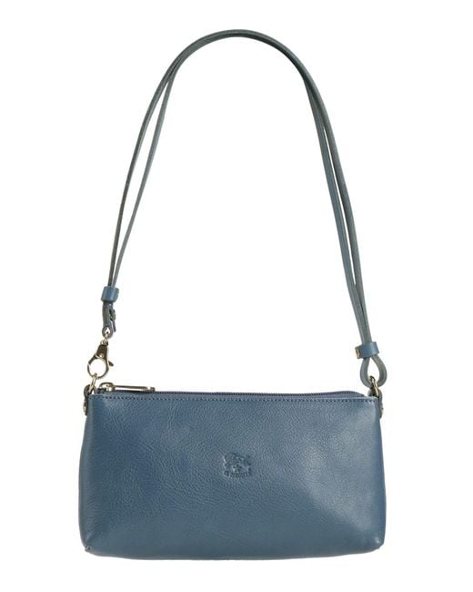Sac porté épaule Il Bisonte en coloris Blue