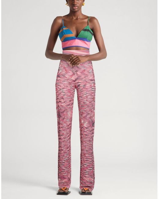 Missoni Red Pants Polyester, Elastane