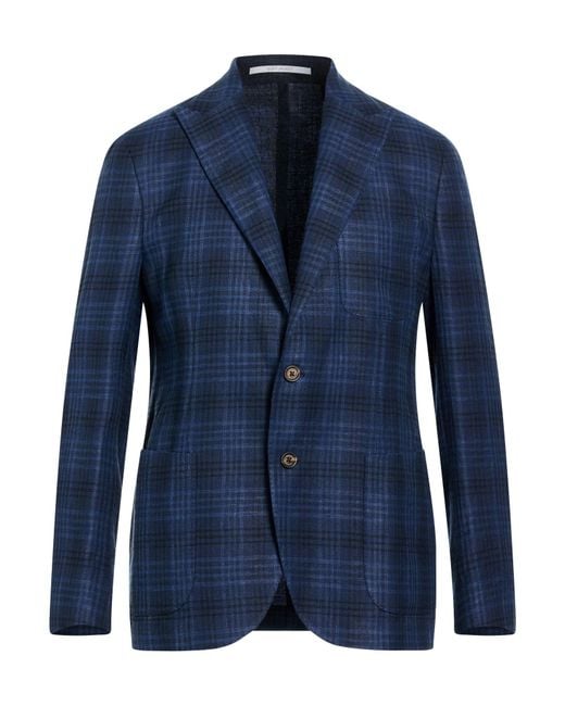 Eleventy Blue Blazer Linen, Wool, Silk, Elastane for men
