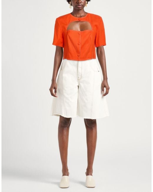 Sandro Orange Shirt Linen, Cotton, Elastane