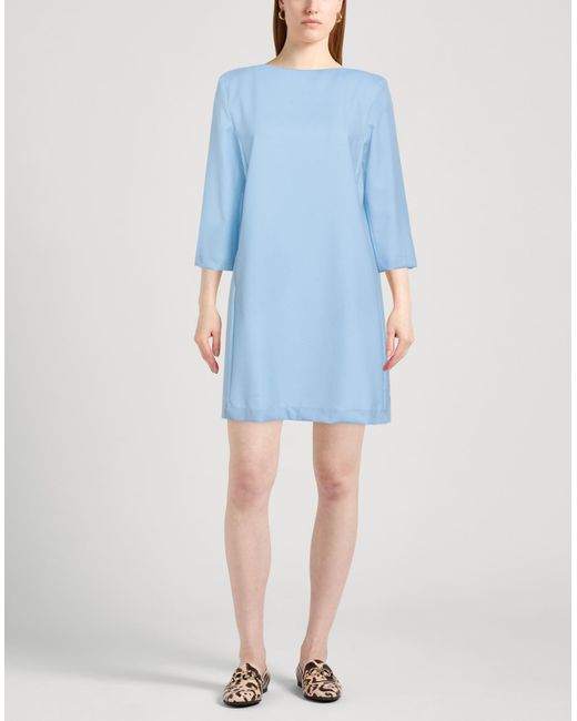 Liviana Conti Blue Light Mini Dress Virgin Wool