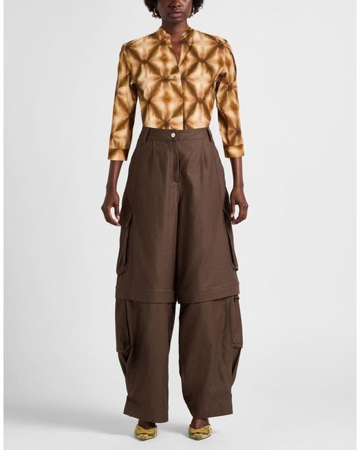 Caliban Brown Top Cotton, Elastane