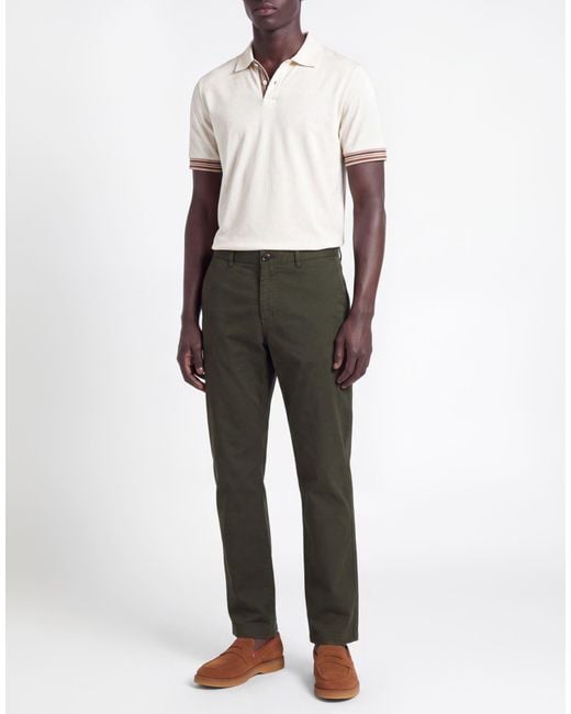Paul Smith Green Pants Cotton, Elastane for men