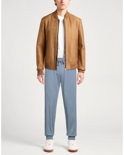 Fedeli Blue Slate Pants Cotton for men