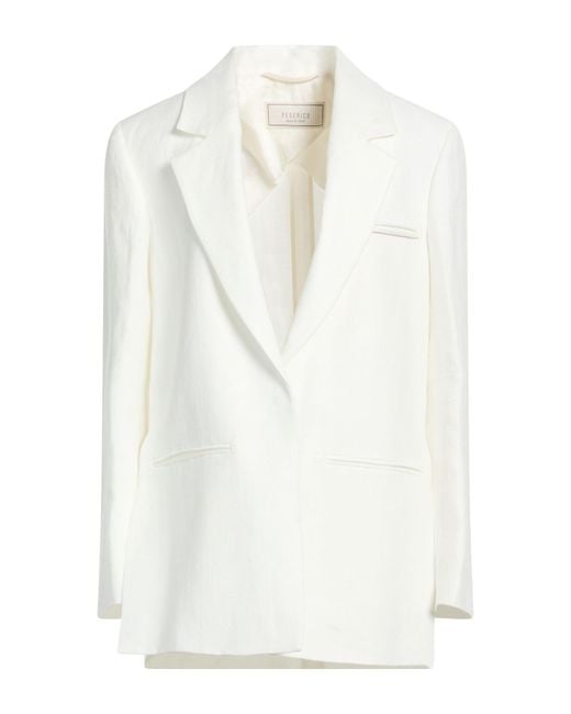 Peserico White Blazer Linen