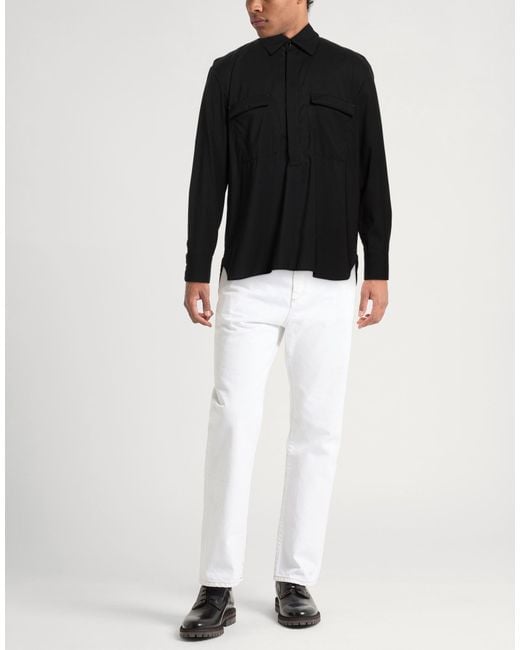 PT Torino Black Shirt Virgin Wool for men