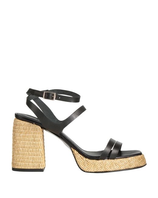 Castaner Black Sandals Leather