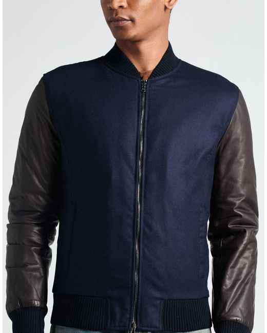 Barba Napoli Blue Jacket Leather for men