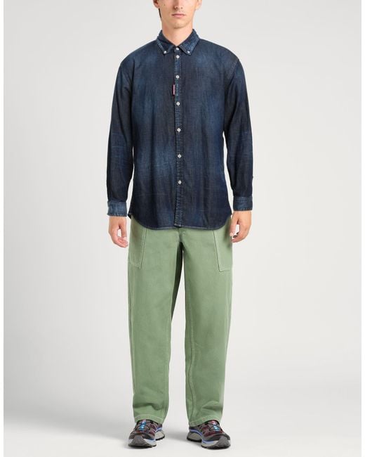 DSquared² Blue Denim Shirt Cotton, Elastane for men