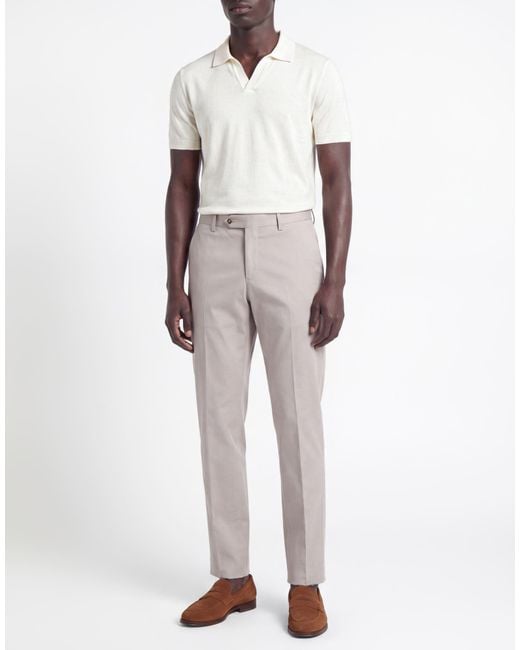 PT Torino Gray Light Pants Cotton, Cashmere, Elastane for men